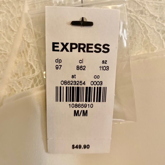 Express Off-white Lace Yolk Top - NWT - Medium - Picture 3 of 4